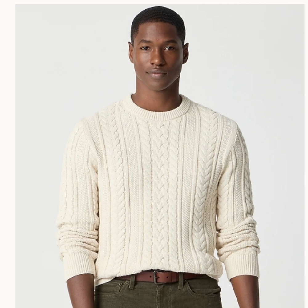 J. Crew Fisherman Cable Crewneck Sweater